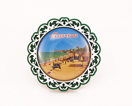 Заготовка для магнита «Круг с орнаментом» вставка d-68мм, стекло полусфера под наполнение